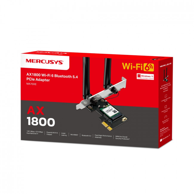 Wi-Fi Bluetooth PCI Адаптер Mercusys MA70XE — для бизнеса и офиса Wi-Fi Bluetooth PCI Адаптер Mercusys MA70XE — для бизнеса и офиса