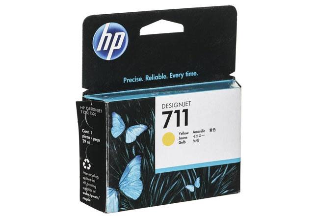 Картридж 711 для HP DJ T120/T520, 29мл (O) жёлтый CZ132A — для бизнеса и офиса Картридж 711 для HP DJ T120/T520, 29мл (O) жёлтый CZ132A — для бизнеса и офиса