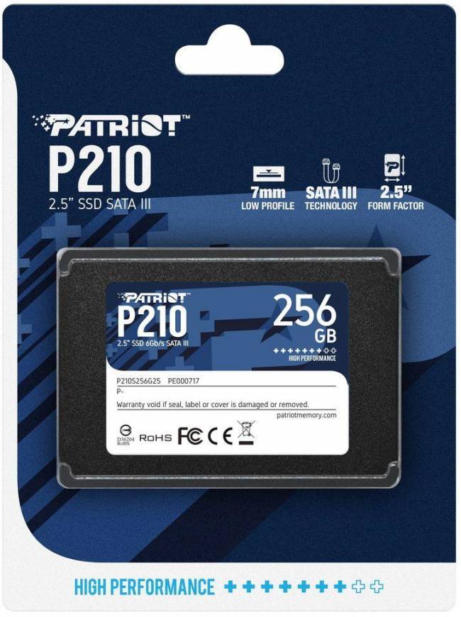 Накопитель SSD Patriot P210S256G25 — для бизнеса и офиса Накопитель SSD Patriot P210S256G25 — для бизнеса и офиса