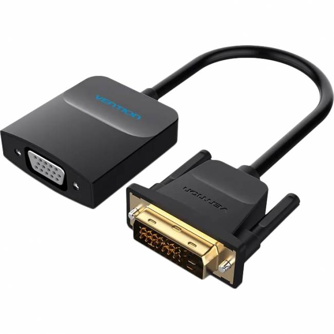 Мультимедиа конвертер активный Vention DVI-D 25М > VGA - 0.15 м. Чёрный Мультимедиа конвертер Vention DVI-D 25М/VGA F/micro USB F (EBBBB) — для бизнеса и офиса