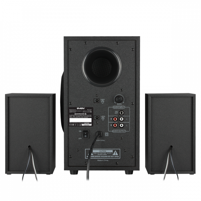 SVEN MS-2070, чёрный, акустическая система 2.1, мощность (RMS):30Вт + 2x15 Вт, FM-тюнер, USB/SD, дисплей, пульт ДУ, Bluetooth Sven SV-018030 — для бизнеса и офиса