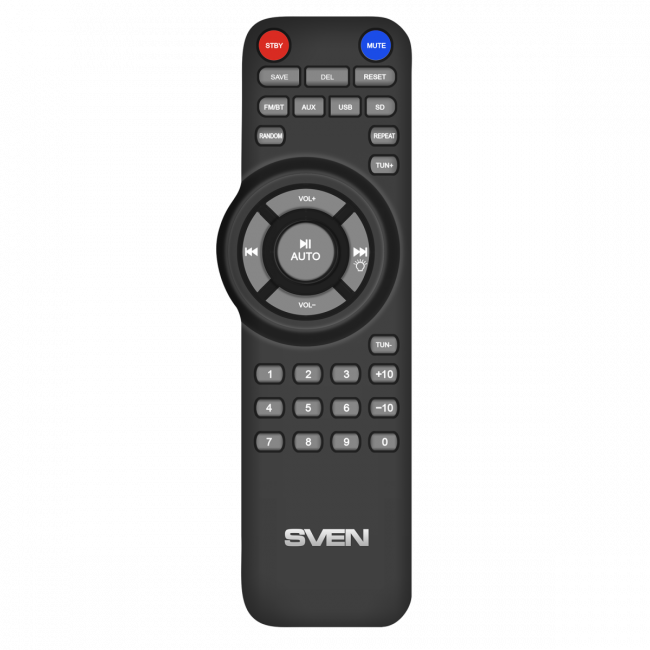 SVEN MS-2070, чёрный, акустическая система 2.1, мощность (RMS):30Вт + 2x15 Вт, FM-тюнер, USB/SD, дисплей, пульт ДУ, Bluetooth Sven SV-018030 — для бизнеса и офиса