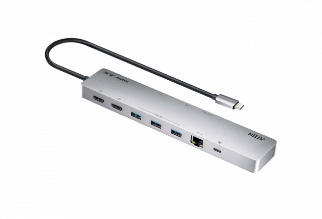 Многопортовая док-станция 11-в-1 с портом USB-C и функцией сквозной передачи питания (Power Pass-Through) ATEN UH3240 — для бизнеса и офиса Многопортовая док-станция 11-в-1 с портом USB-C и функцией сквозной передачи питания (Power Pass-Through) ATEN UH3240 — для бизнеса и офиса