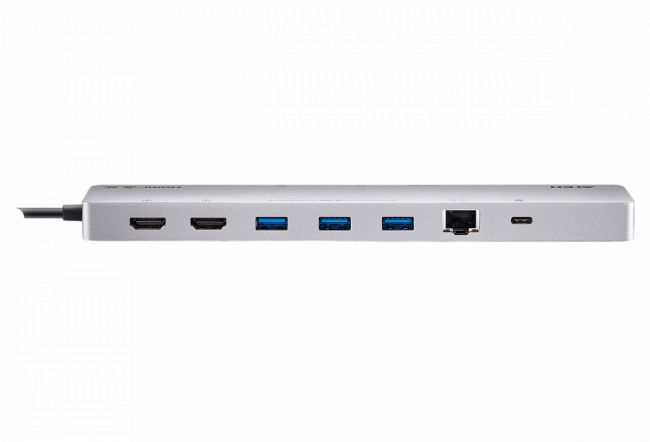 Многопортовая док-станция 11-в-1 с портом USB-C и функцией сквозной передачи питания (Power Pass-Through) ATEN UH3240 — для бизнеса и офиса Многопортовая док-станция 11-в-1 с портом USB-C и функцией сквозной передачи питания (Power Pass-Through) ATEN UH3240 — для бизнеса и офиса
