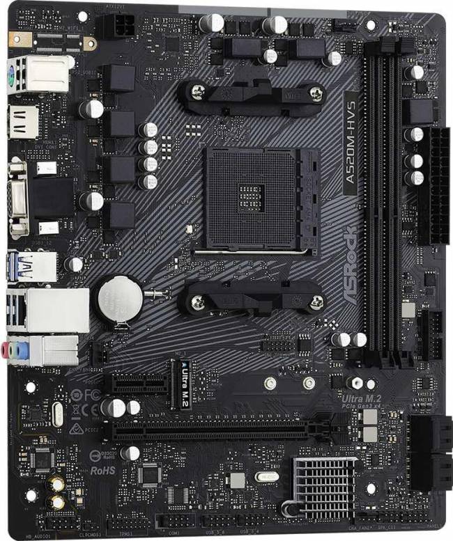 Материнская плата ASRock A520M-HVS — для бизнеса и офиса Материнская плата ASRock A520M-HVS — для бизнеса и офиса