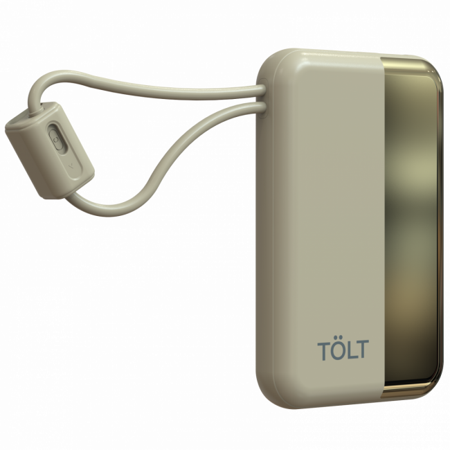 Портативный аккумулятор TOLT Lit KC16, 10000mAh, 22,5W, fast charging and PD, beige, CCC TÖLT KC16 — для бизнеса и офиса Портативный аккумулятор TOLT Lit KC16, 10000mAh, 22,5W, fast charging and PD, beige, CCC TÖLT KC16 — для бизнеса и офиса