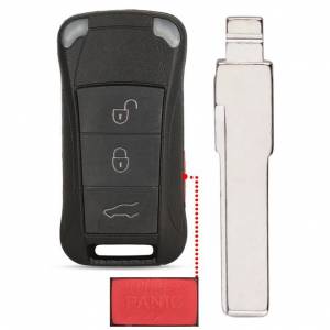 Корпус выкидного ключа PORSCHE 3+1 кнопки HU-HAA HU66 (#am1288)
