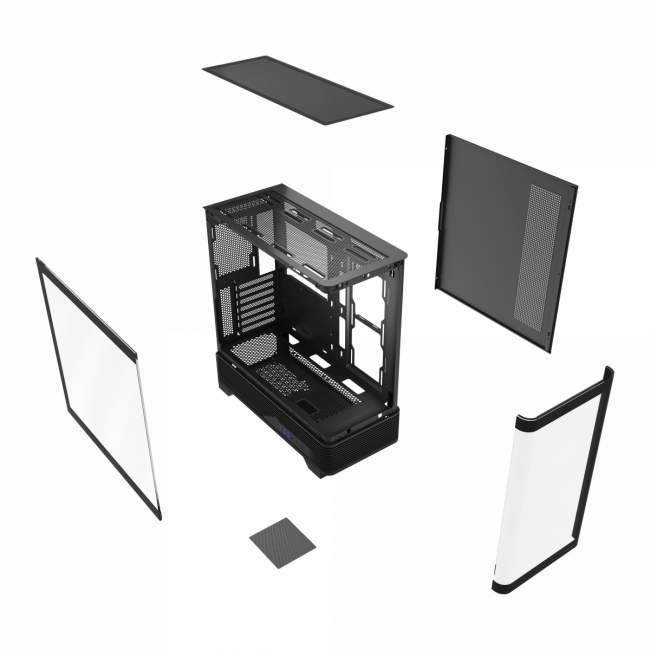Корпус без блока питания HSPD F560-TGBK — для бизнеса и офиса
