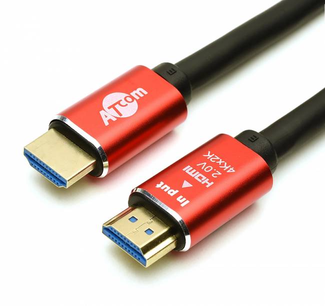 Кабель HDMI 5 m (Red/Gold, в пакете) VER 2.0 ATcom HDMI 2.0 (m) - HDMI 2.0 (m) 5 м — для бизнеса и офиса Кабель HDMI 5 m (Red/Gold, в пакете) VER 2.0 ATcom HDMI 2.0 (m) - HDMI 2.0 (m) 5 м — для бизнеса и офиса