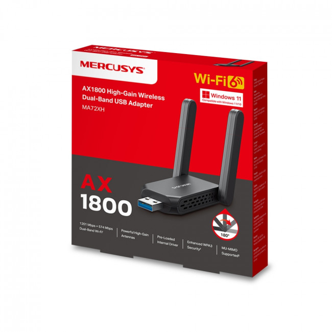 Адаптер Wi-Fi Mercusys MA72XH — для бизнеса и офиса Адаптер Wi-Fi Mercusys MA72XH — для бизнеса и офиса