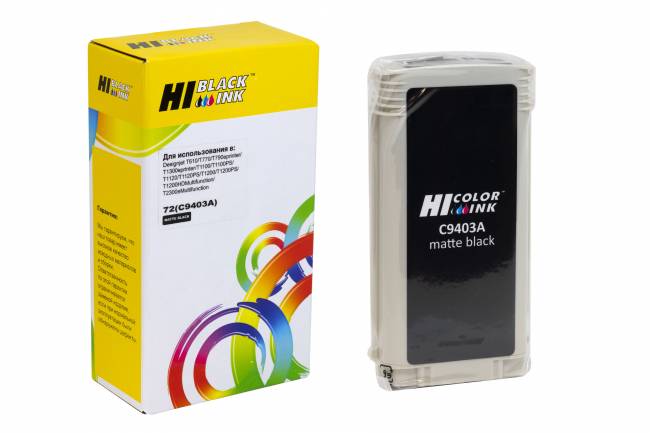 Картридж Hi-Black (HB-C9403A) №72 для HP DesignJet T610/1000/1100/1120/1200/1300/2300, MBk — для бизнеса и офиса Картридж Hi-Black (HB-C9403A) №72 для HP DesignJet T610/1000/1100/1120/1200/1300/2300, MBk — для бизнеса и офиса