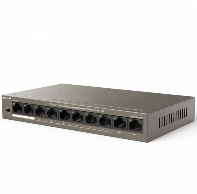 Коммутатор Tenda TEF1110P-8-63W — для бизнеса и офиса Коммутатор Tenda TEF1110P-8-63W — для бизнеса и офиса