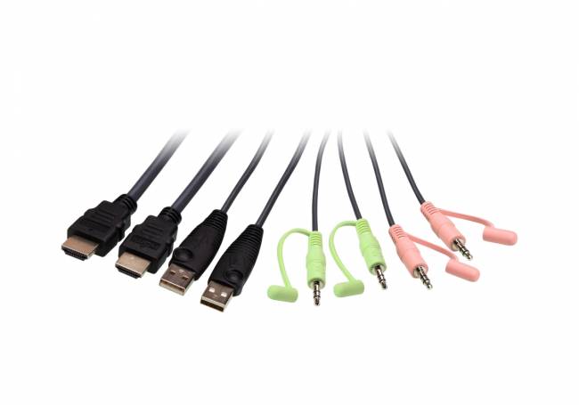 KVM-переключатель ATEN CS22H [CS22H-AT] кабельный, 2 порта, USB, 4K HDMI, пульт удаленного переключения порта ATEN CS22H — для бизнеса и офиса