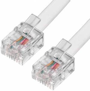 Greenconnect Телефонный шнур удлинитель для аппарата  4.0m GCR-TP6P4C-4.0m, 6P4C (джек 6p4c - jack 6p4c) белый Greenconnect RJ11 - RJ11 4м