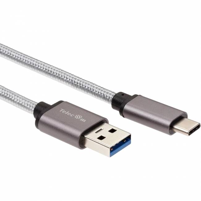 Кабель-адаптер USB 3.1 Type-Cm --> USB 3.0 Am, 2метра  Telecom <TC403M-2M> Адаптер-переходник Telecom USB 3.1 Type C M/USB 3.0 Type A M(TC403M-2M) — для бизнеса и офиса
