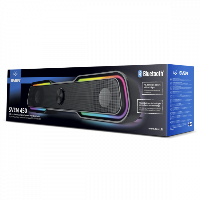АС SVEN 450, черный (10 Вт, питание USB, Bluetooth, подсветка) Sven SV-020958 — для бизнеса и офиса АС SVEN 450, черный (10 Вт, питание USB, Bluetooth, подсветка) Sven SV-020958 — для бизнеса и офиса