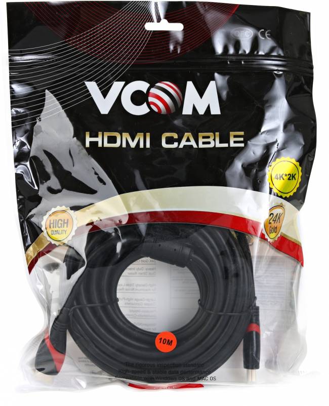 Кабель HDMI 19M/M ver. 2.0, 2 фильтра, 10m VCOM <CG525D-R-10.0> VCOM HDMI (m) - HDMI (m) 10м — для бизнеса и офиса