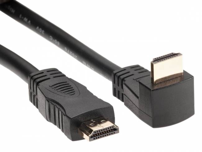 Кабель HDMI<=>HDMI-угловой коннектор 90град 1.8м, 2.0V VCOM <CG523-1.8M> VCOM HDMI (m) - HDMI (m) 1.8м — для бизнеса и офиса