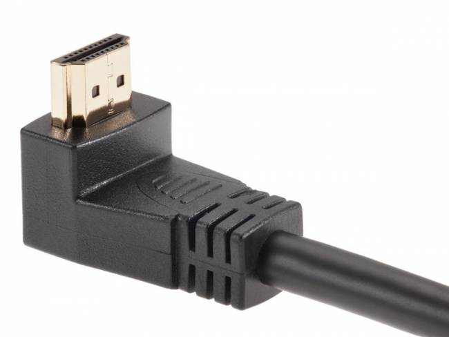 Кабель HDMI<=>HDMI-угловой коннектор 90град 1.8м, 2.0V VCOM <CG523-1.8M> VCOM HDMI (m) - HDMI (m) 1.8м — для бизнеса и офиса
