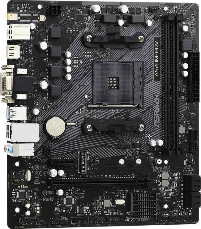 Материнская плата ASRock A520M-HDV — для бизнеса и офиса Материнская плата ASRock A520M-HDV — для бизнеса и офиса