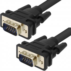 Greenconnect Кабель SVGA 10.0м чёрный, позолоченные контакты, ферритовые кольца, OD8.0mm. 15M / 15M Premium GCR-VM2VM2-10.0m, 28/28 AWG, двойной экран Greenconnect VGA (m) - VGA (m) 10м