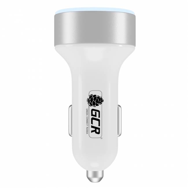 GCR Автомобильное зарядное устройство на 2 USB порта 4.8A, белое, LED индикация, GCR-51984 Greenconnect 2 USB 4.8A GCR-51984 — для бизнеса и офиса