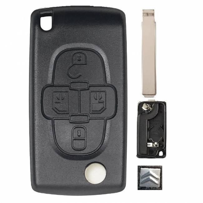 Корпус выкидного ключа CITROEN 4 кнопки CIT-1P VA2, бат.на корпусе, с лого — для бизнеса и офиса Корпус выкидного ключа CITROEN 4 кнопки CIT-1P VA2, бат.на корпусе, с лого — для бизнеса и офиса