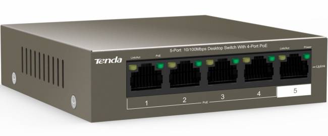 Коммутатор Tenda TEF1105P-4-63W — для бизнеса и офиса Коммутатор Tenda TEF1105P-4-63W — для бизнеса и офиса