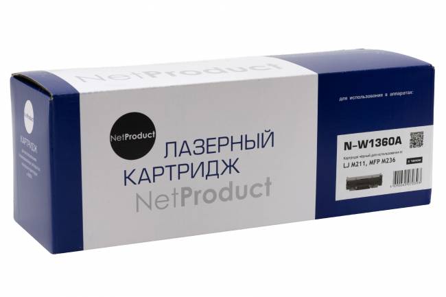 Картридж NetProduct (N-W1360A) для HP LaserJet M211/MFP M236, 1,15K — для бизнеса и офиса Картридж NetProduct (N-W1360A) для HP LaserJet M211/MFP M236, 1,15K — для бизнеса и офиса