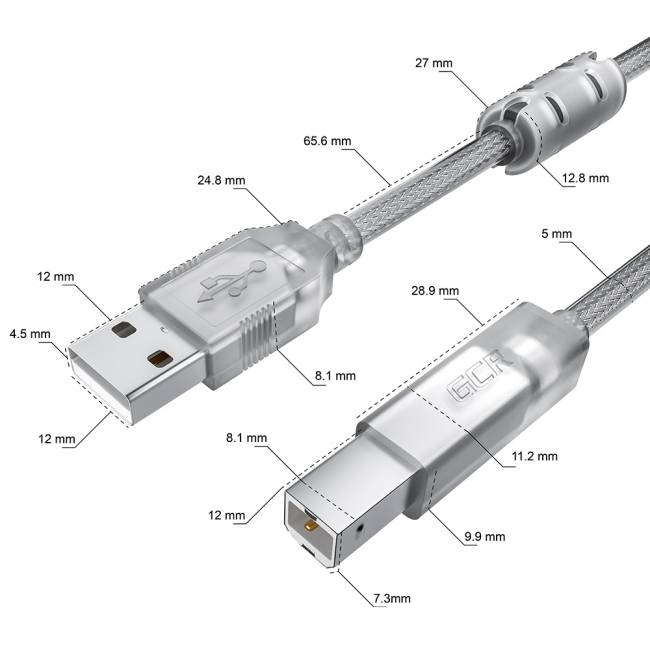 GCR Кабель PROF 2.0m USB 2.0, AM/BM, прозрачный, ферритовые кольца, 28/24 AWG, экран, армированный, морозостойкий, GCR-52425 Greenconnect USB 2.0 Type-AM - USB 2.0 Type-BM 2м — для бизнеса и офиса GCR Кабель PROF 2.0m USB 2.0, AM/BM, прозрачный, ферритовые кольца, 28/24 AWG, экран, армированный, морозостойкий, GCR-52425 Greenconnect USB 2.0 Type-AM - USB 2.0 Type-BM 2м — для бизнеса и офиса