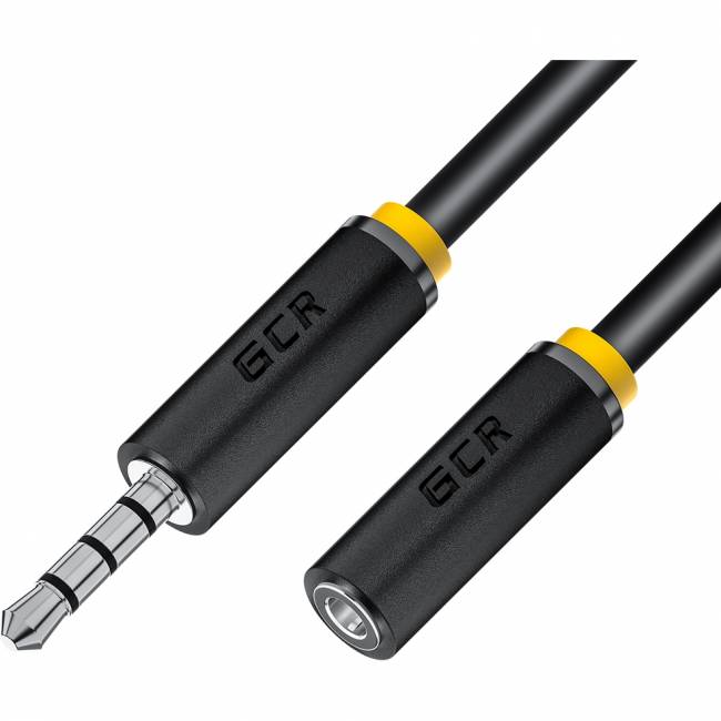 GCR Удлинитель для гарнитуры 5.0m jack 3,5mm/jack 3,5mm черный, желтая окантовка, 28AWG, M/F, GCR-54002 Greenconnect GCR-54002, 5 м — для бизнеса и офиса GCR Удлинитель для гарнитуры 5.0m jack 3,5mm/jack 3,5mm черный, желтая окантовка, 28AWG, M/F, GCR-54002 Greenconnect GCR-54002, 5 м — для бизнеса и офиса