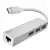 USB HUB TypeC 4в1 разветвитель на 3 порта USB 3.0 + сетевой адаптер Gigabit Ethernet RJ-45, серебристый, алюминиевый корпус, GCR-54603 Greenconnect GCR-54603 — для бизнеса и офиса
