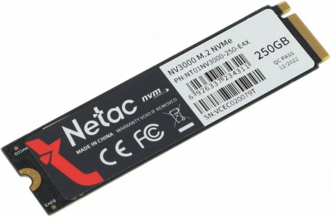 Накопитель SSD Netac NT01NV3000-250-E4X — для бизнеса и офиса Накопитель SSD Netac NT01NV3000-250-E4X — для бизнеса и офиса