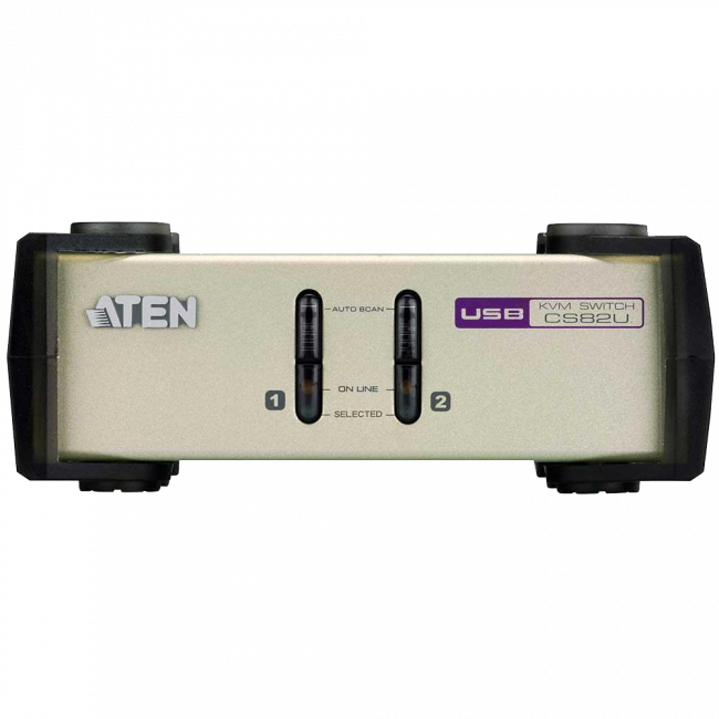2-x порт. переключатель, электрон., KVM, 1 user PS2/USB+VGA => 2 cpu PS2/USB+VGA, со шнурами PS2/USB 2х1.2м., 2048x1536, настол., без OSD, некаскад. ATEN CS82U — для бизнеса и офиса 2-x порт. переключатель, электрон., KVM, 1 user PS2/USB+VGA => 2 cpu PS2/USB+VGA, со шнурами PS2/USB 2х1.2м., 2048x1536, настол., без OSD, некаскад. ATEN CS82U — для бизнеса и офиса