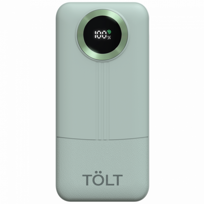 Портативный аккумулятор TOLT Lit KP228 Green, 20000mAh, 22,5W, fast charging and PD, green, CCC TÖLT KP228 Green — для бизнеса и офиса Портативный аккумулятор TOLT Lit KP228 Green, 20000mAh, 22,5W, fast charging and PD, green, CCC TÖLT KP228 Green — для бизнеса и офиса