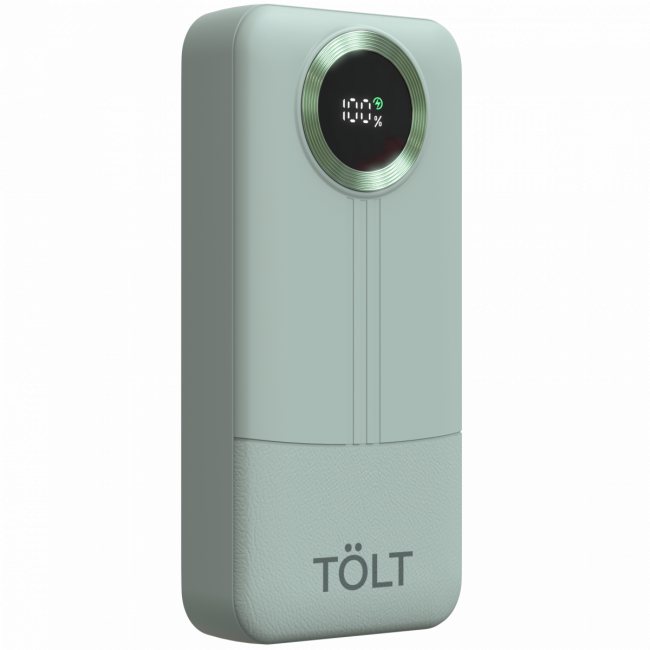 Портативный аккумулятор TOLT Lit KP228 Green, 20000mAh, 22,5W, fast charging and PD, green, CCC TÖLT KP228 Green — для бизнеса и офиса Портативный аккумулятор TOLT Lit KP228 Green, 20000mAh, 22,5W, fast charging and PD, green, CCC TÖLT KP228 Green — для бизнеса и офиса