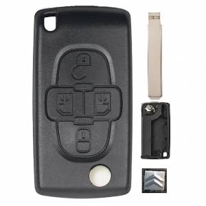Корпус выкидного ключа CITROEN 4 кнопки CIT-1P VA2, бат.на плате, с лого