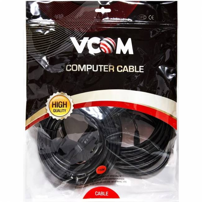 Кабель-адаптер USB3.0-repeater, удлинительный активный <Am-->Af> 15м VCOM <CU827-15M> Кабель VCOM 15 м (CU827-15M) — для бизнеса и офиса Кабель-адаптер USB3.0-repeater, удлинительный активный <Am-->Af> 15м VCOM <CU827-15M> Кабель VCOM 15 м (CU827-15M) — для бизнеса и офиса