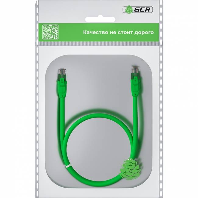 GCR Патч-корд прямой 3.0m UTP кат.6, зеленый, 24 AWG, ethernet high speed, RJ45, T568B, GCR-52388 Greenconnect GCR-52388 — для бизнеса и офиса