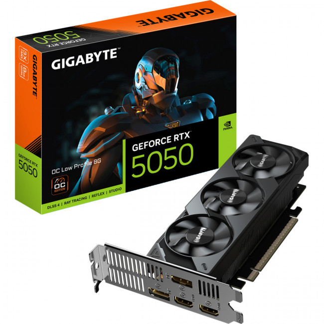 Видеокарта Gigabyte GeForce RTX 5050 OC Low Profile 8G (GV-N5050OC-8GL) — для бизнеса и офиса