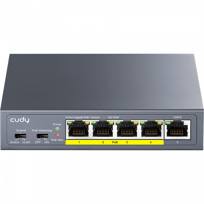 Коммутатор Cudy GS105P — для бизнеса и офиса Коммутатор Cudy GS105P — для бизнеса и офиса
