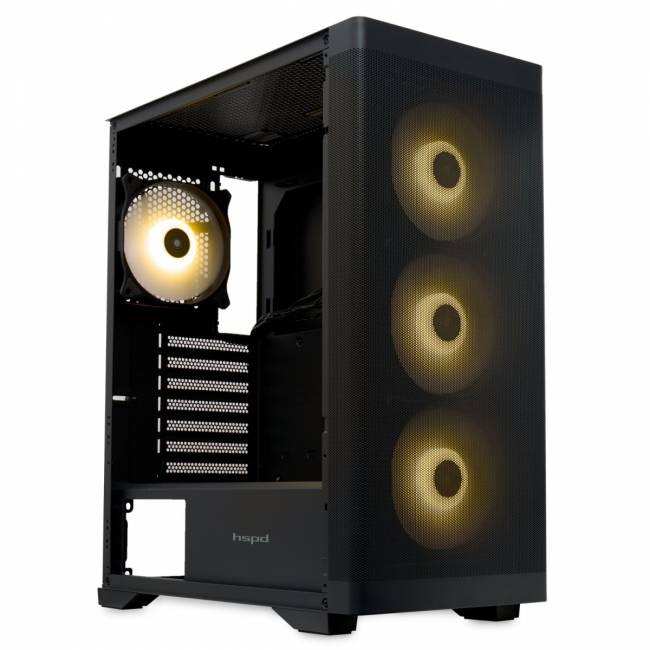 Корпус без блока питания HSPD M520-TGBK-ARGB — для бизнеса и офиса Корпус без блока питания HSPD M520-TGBK-ARGB — для бизнеса и офиса