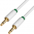 Greenconnect Кабель аудио 1.5m jack 3,5mm/jack 3,5mm белый, зеленая окантовка, ультрагибкий, 28 AWG, M/M, Premium GCR-AVC1662-1.5m, экран, стерео Greenconnect 1.5m jack 3.5mm/jack 3.5mm белый — для бизнеса и офиса