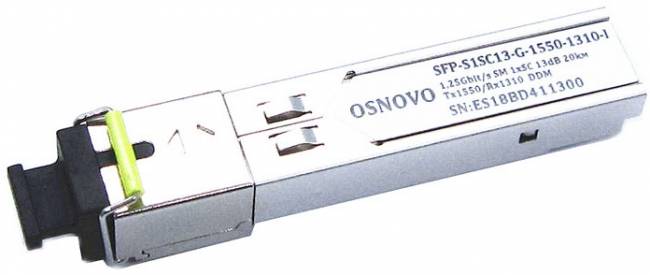 Трансивер OSNOVO SFP-S1SC13-G-1550-1310-I — для бизнеса и офиса