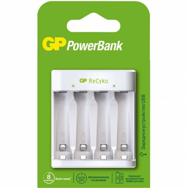 Зарядное устройство Е411 для АА и ААА аккумуляторов GP PowerBank E411 (4891199210440) — для бизнеса и офиса Зарядное устройство Е411 для АА и ААА аккумуляторов GP PowerBank E411 (4891199210440) — для бизнеса и офиса