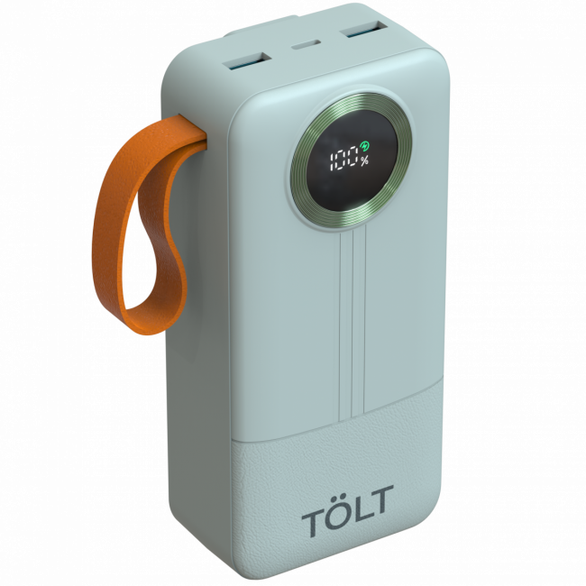 Портативный аккумулятор TOLT Lit KP328 Green, 30000mAh, 22,5W, fast charging and PD, green, CCC TÖLT KP328 Green — для бизнеса и офиса Портативный аккумулятор TOLT Lit KP328 Green, 30000mAh, 22,5W, fast charging and PD, green, CCC TÖLT KP328 Green — для бизнеса и офиса