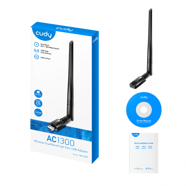 Адаптер Wi-Fi Cudy WU1400 — для бизнеса и офиса