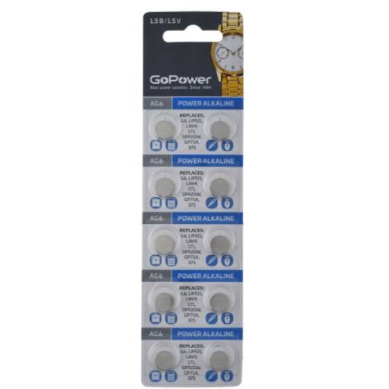 Э\п GoPower AG6 LR920 371 Alkaline 1.5V BL10 — для бизнеса и офиса
