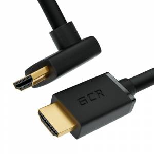 GCR Кабель 2.0m HDMI 2.0, M/M верхний угол, черный нейлон, HDR 4:2:2, Ultra HD, 4K 60 fps 60Hz/5K*30Hz, 3D, AUDIO, 18.0 Гбит/с, 28/28 AWG, GCR-53293 Greenconnect HDMI 2.0 - HDMI 2.0 2 м черный