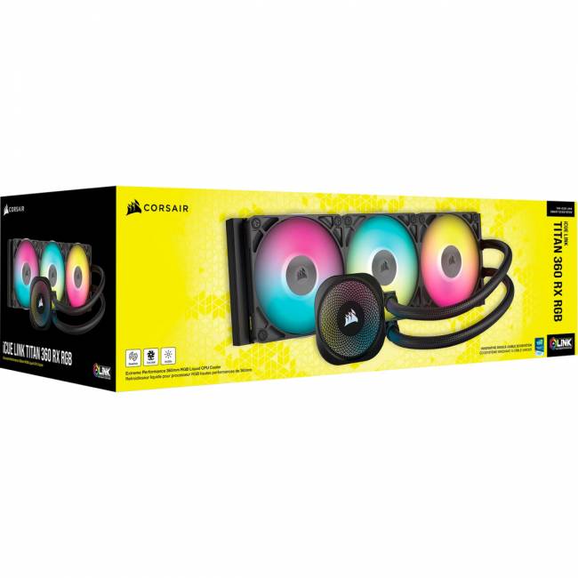 Система жидкостного охлаждения Corsair iCUE LINK TITAN 360 RX RGB Black — для бизнеса и офиса Система жидкостного охлаждения Corsair iCUE LINK TITAN 360 RX RGB Black — для бизнеса и офиса
